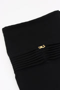 Black Plisse Waves Scarf