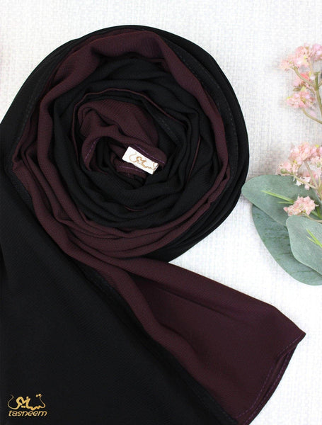 Burgundy X Black Scarf Hijab - fusionstore.ae