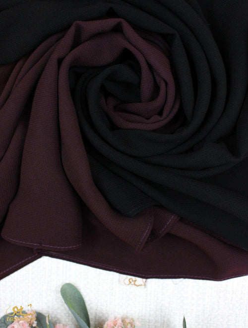 Burgundy X Black Scarf Hijab - fusionstore.ae