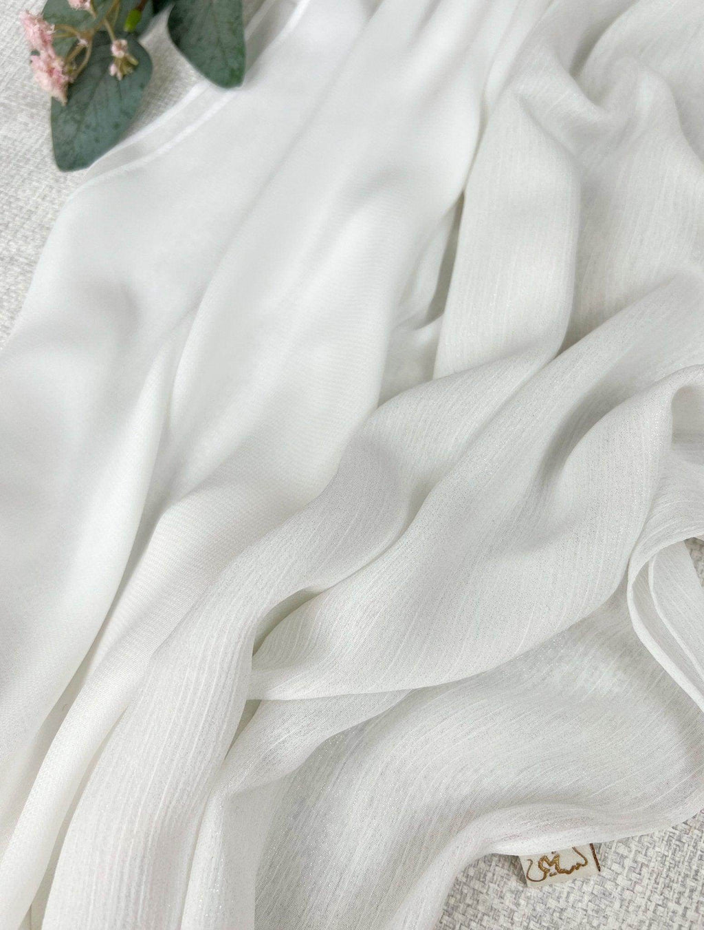 Cloud White Shimmer Hijab - fusionstore.ae