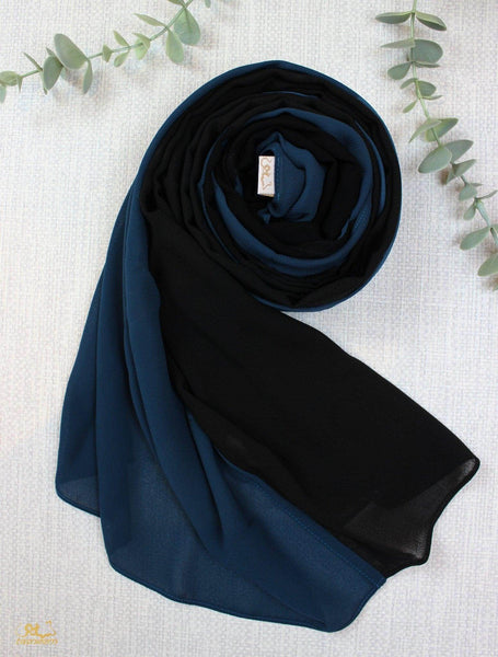 Dark Blue X Black Scarf Hijab - fusionstore.ae