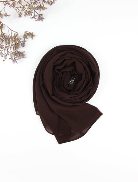 Dark Brown Scarf Hijab - fusionstore.ae