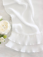Double Ruffles Cloud White Scarf - fusionstore.ae