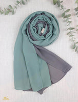 Dusty Mint X Light Grey Scarf Hijab - fusionstore.ae