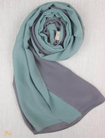 Dusty Mint X Light Grey Scarf Hijab - fusionstore.ae