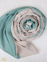 Dusty Mint X Soft Beige Scarf Hijab - fusionstore.ae