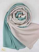 Dusty Mint X Soft Beige Scarf Hijab - fusionstore.ae