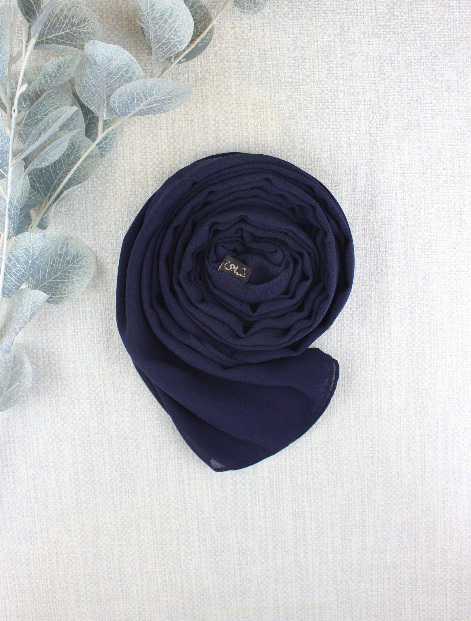 Marine Blue Scarf Hijab - fusionstore.ae