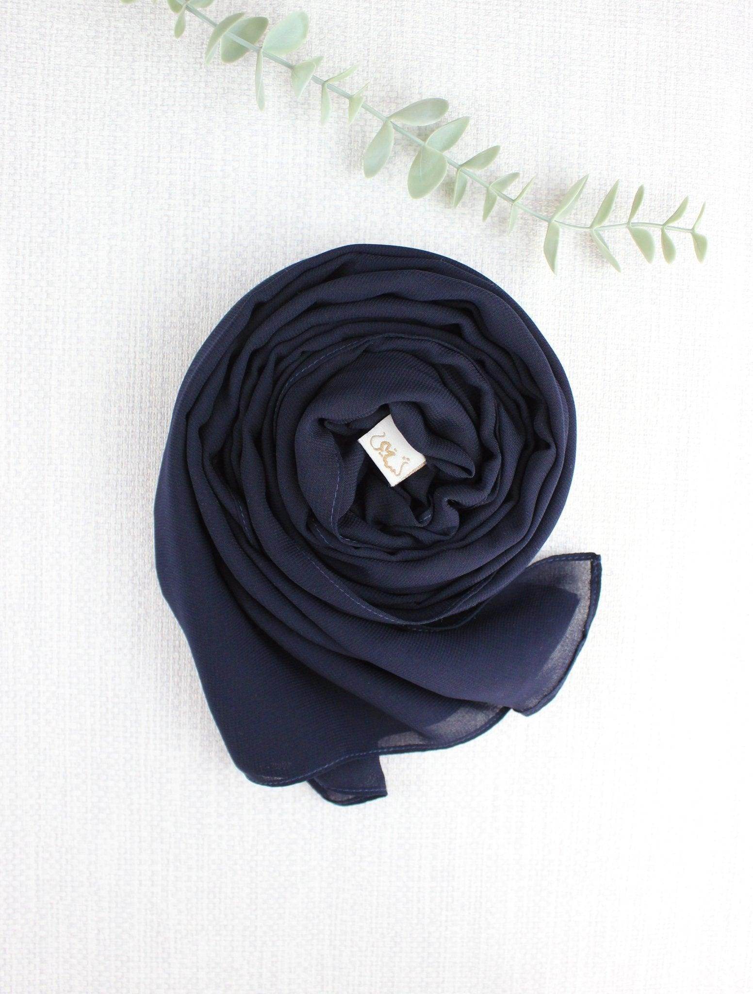 Navy Scarf Hijab - fusionstore.ae