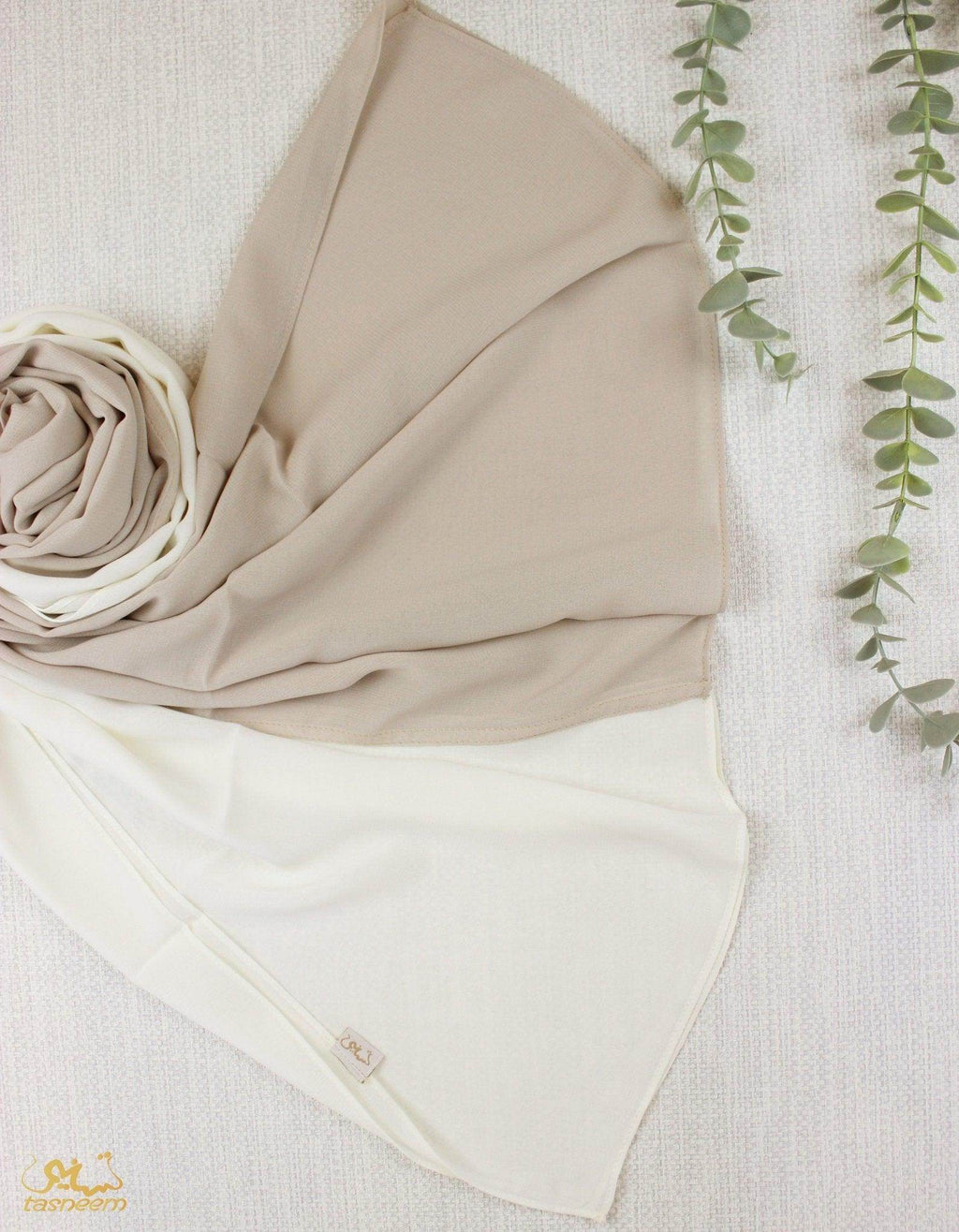 Off-white X Soft Beige Scarf Hijab - fusionstore.ae