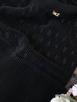 Pleated Lace Border Hijab - fusionstore.ae