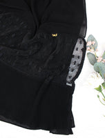 Pleated Lace Border Hijab - fusionstore.ae