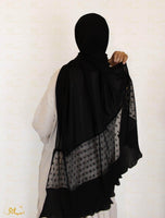 Pleated Lace Border Hijab - fusionstore.ae