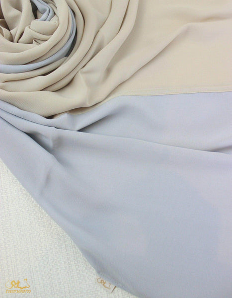 Powder Blue X Soft Beige Scarf Hijab - fusionstore.ae