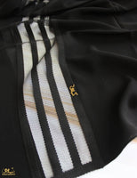 See Through Striped Lace Hijab - fusionstore.ae