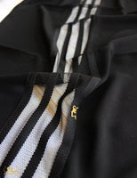 See Through Striped Lace Hijab - fusionstore.ae
