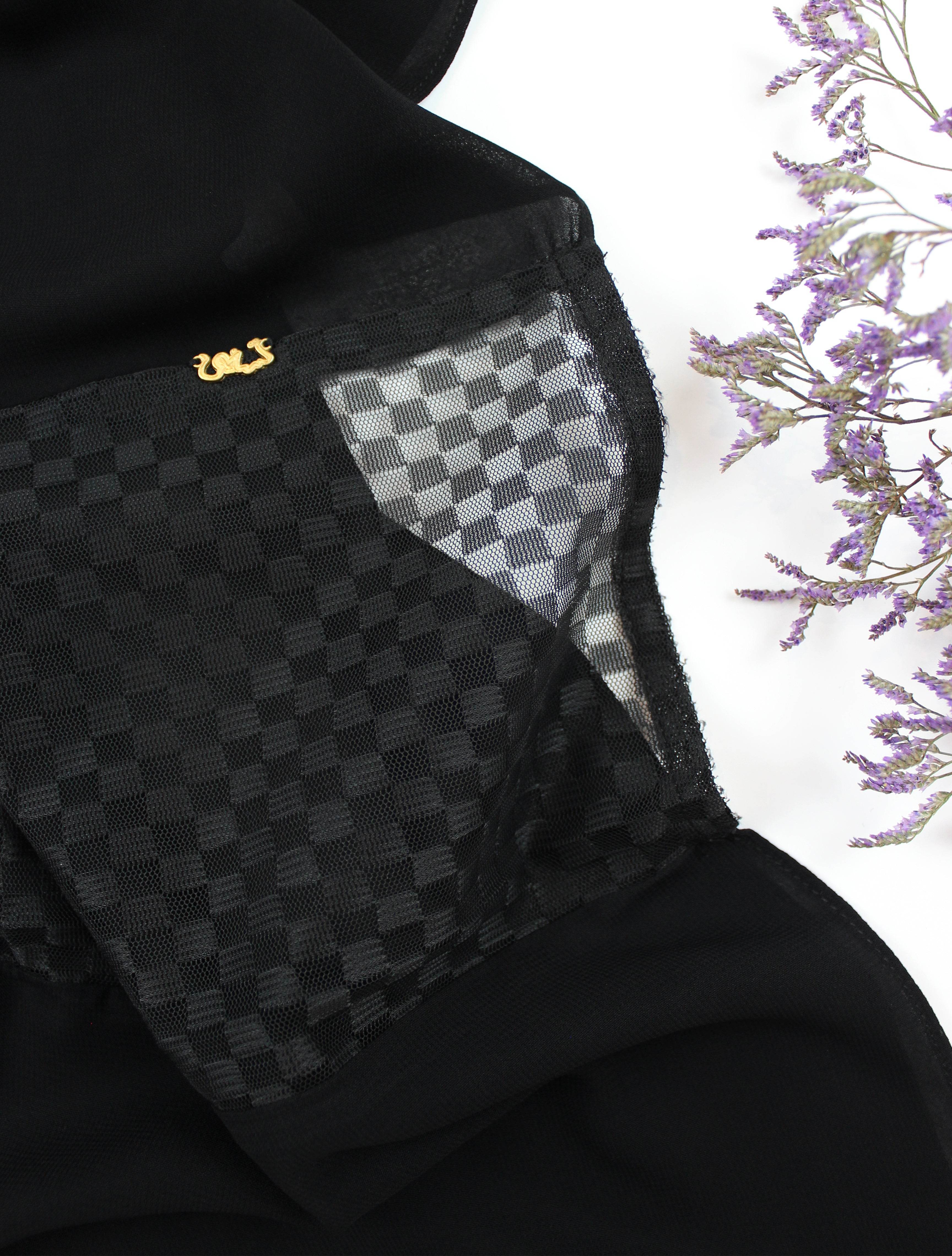 See Through Squares Lace Scarf - fusionstore.ae