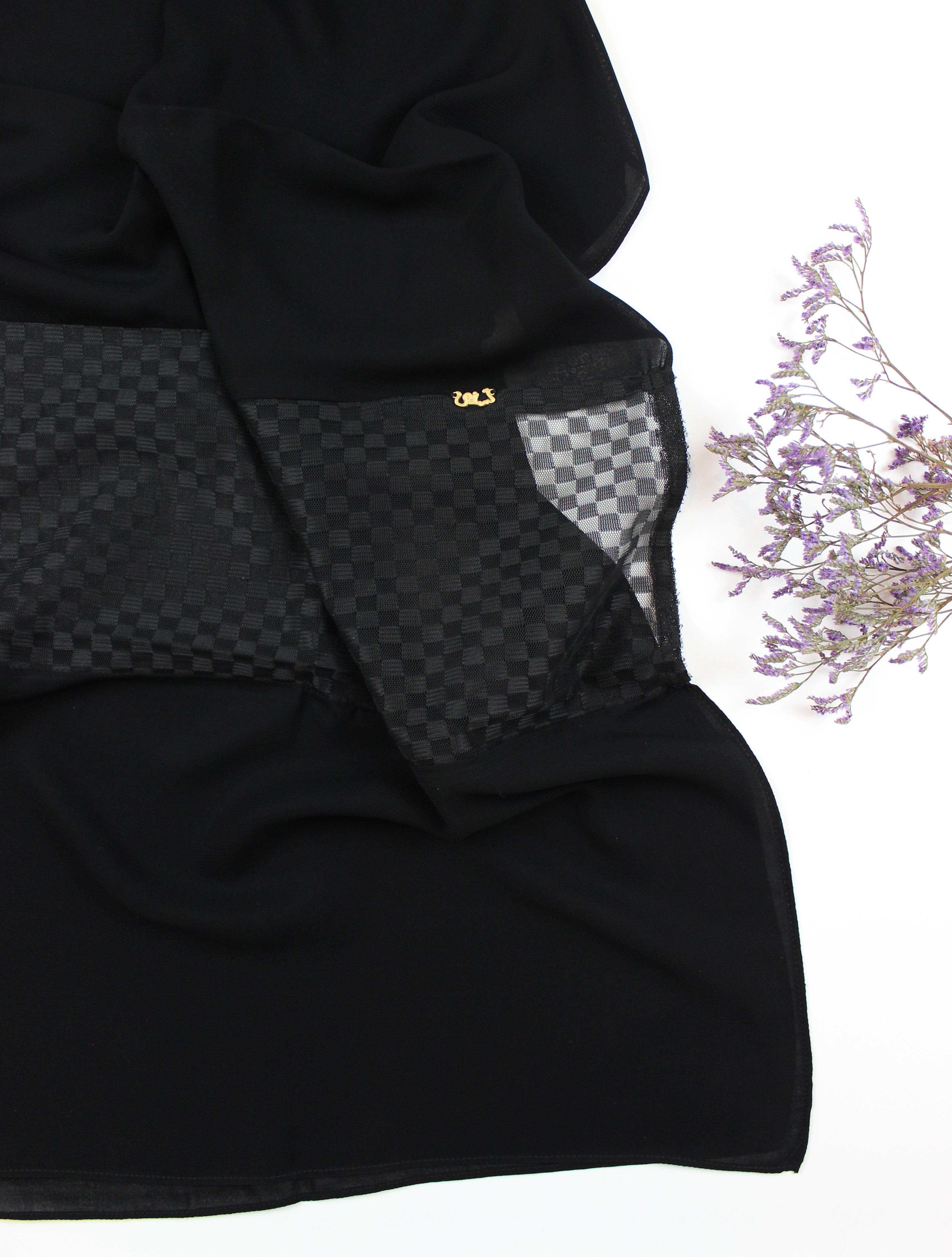 See Through Squares Lace Scarf - fusionstore.ae