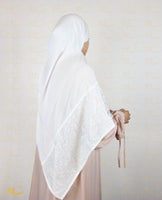 White Branches Scarf Hijab - fusionstore.ae
