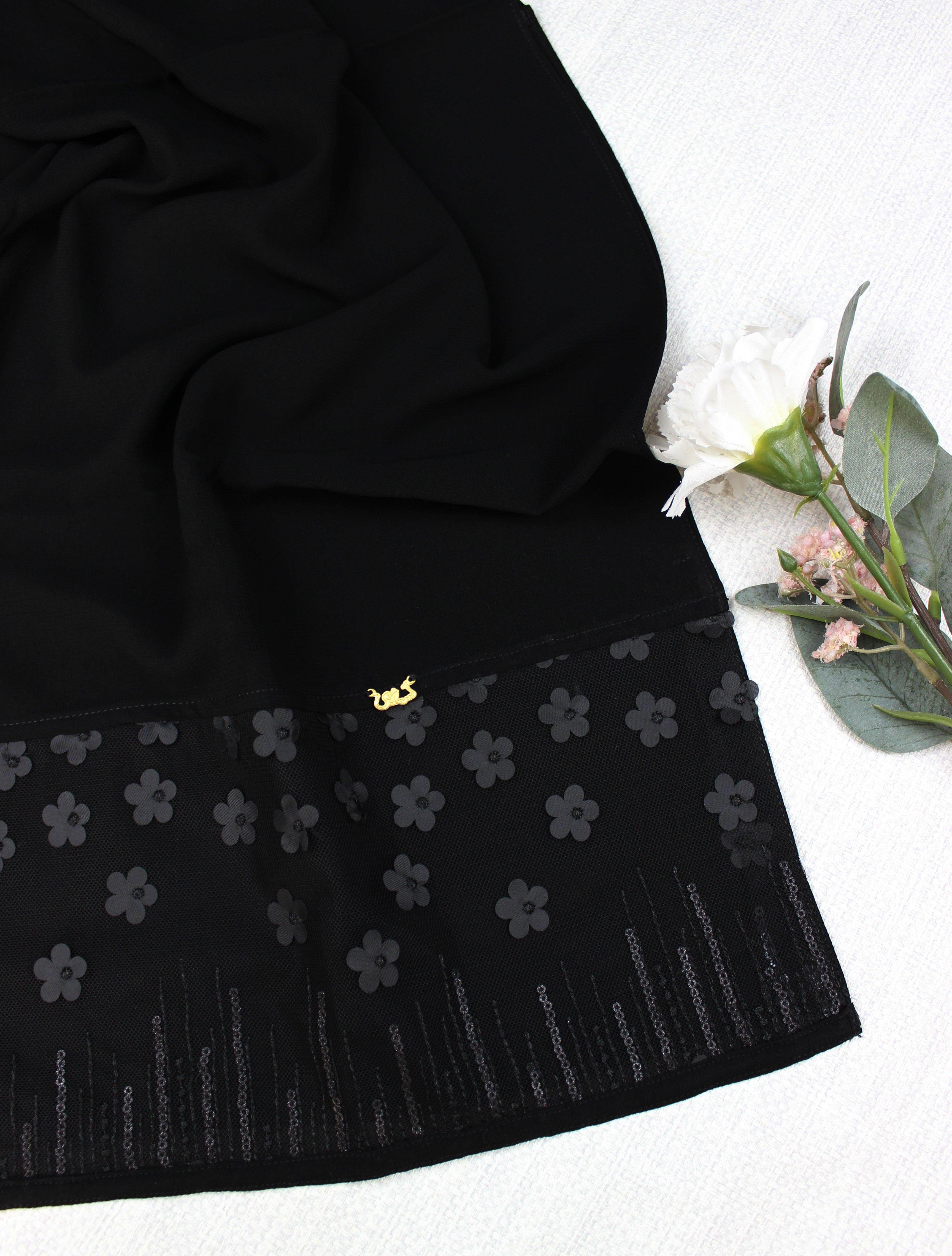 Flowers and Sequins Hijab - fusionstore.ae